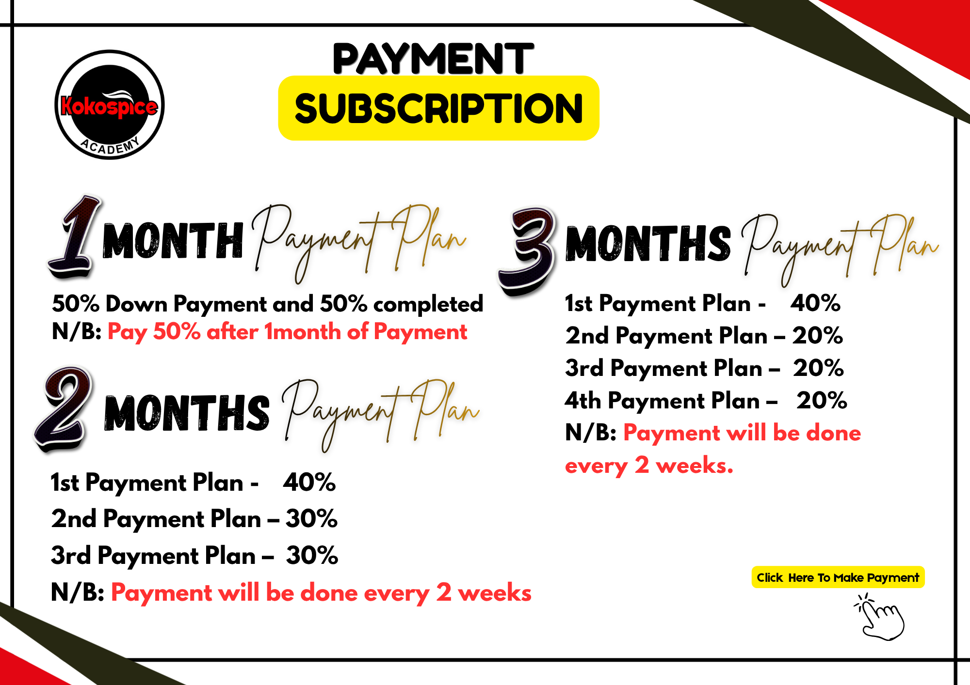 Payment Plans